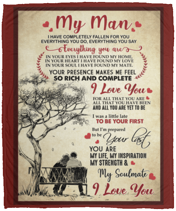 My Man I Have Completely Fallen For You Everything You Do Sherpa Fleece Blanket