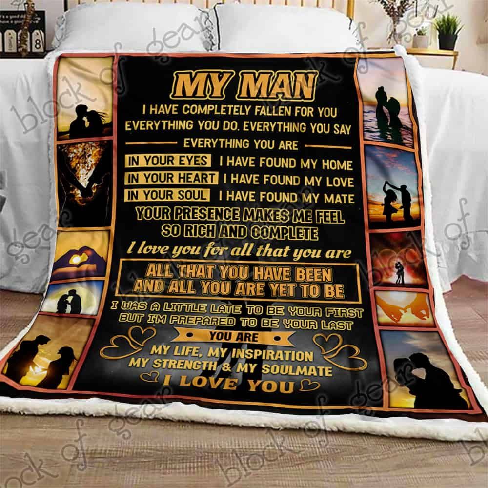My Man I Love You Fleece Blanket