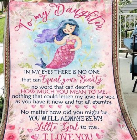 My Mermaid Daughter Sherpa Fleece Blanket