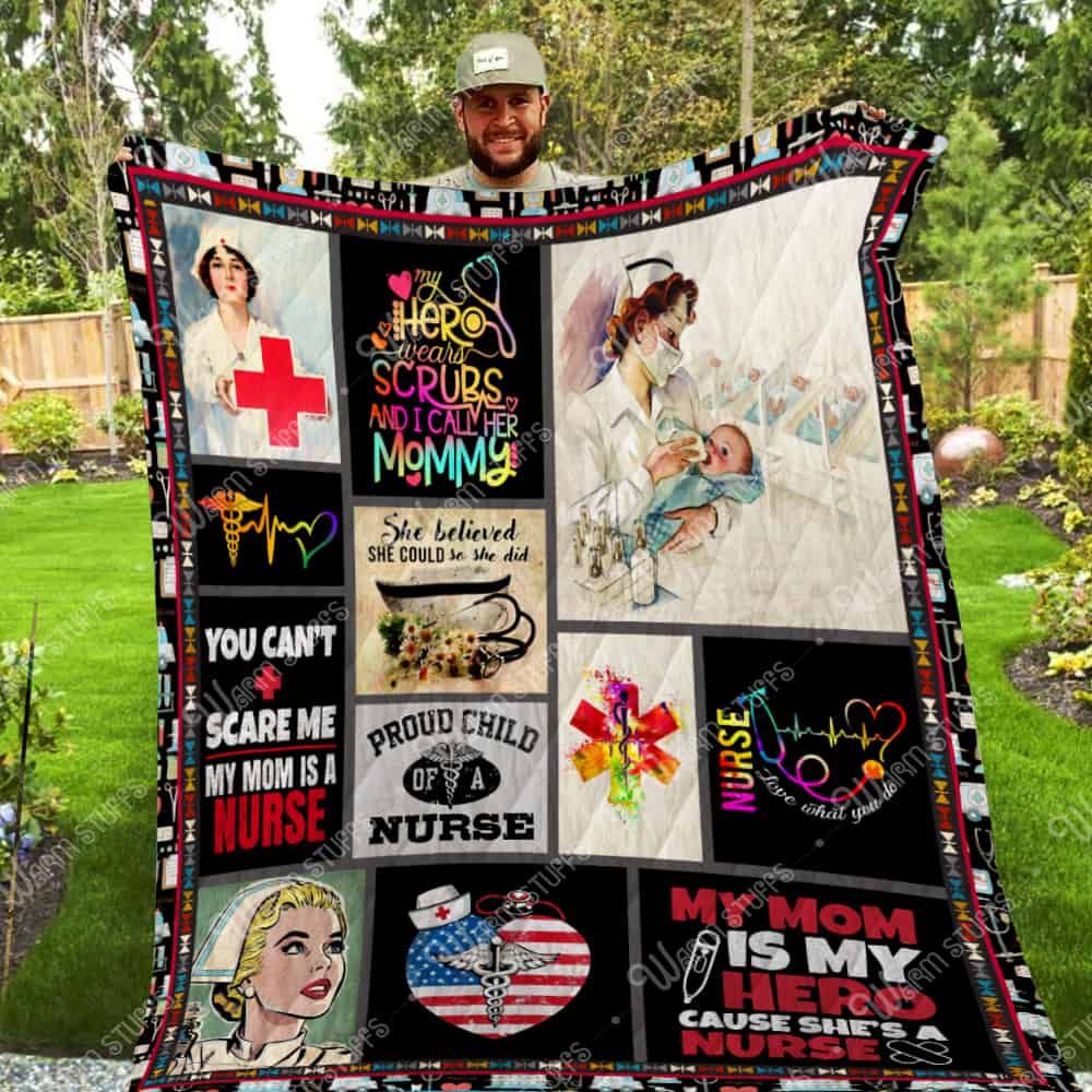 My Mom Is A Nurse Washable Quilt Blanket P67 Dhc1312190Dd