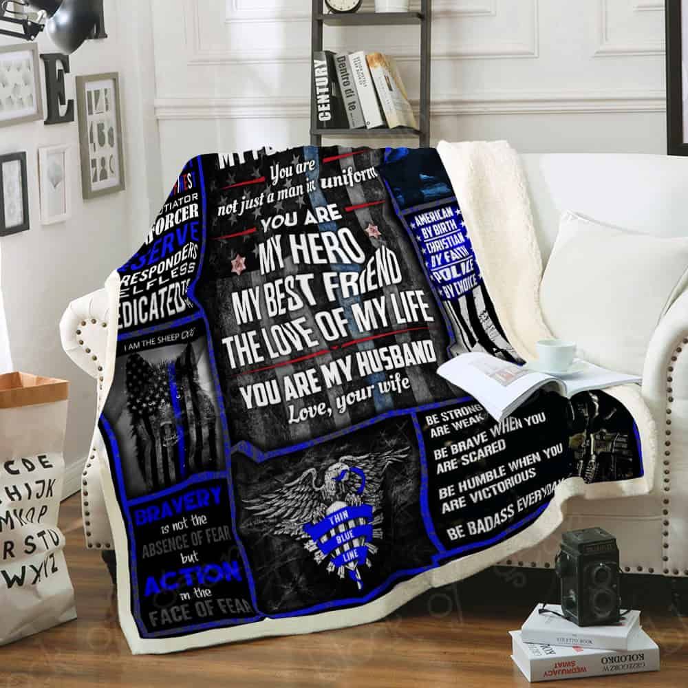 My Policeman My Husband Sherpa Fleece Blanket
