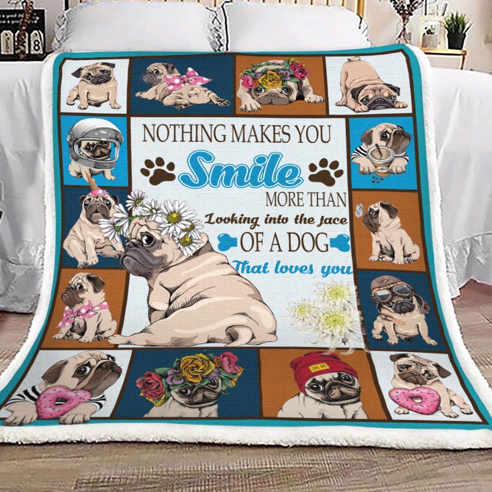 My Pug Sherpa Fleece Blanket