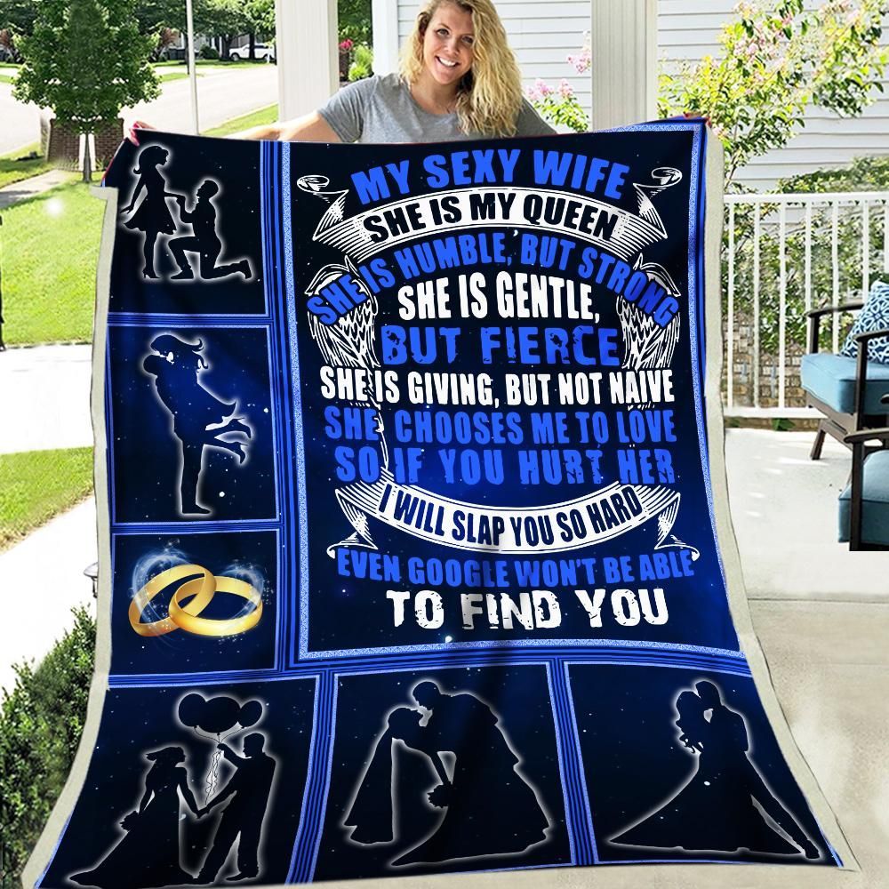 My Sexy Wife My Queen Husband Gift To Wife Love Valentine Sherpa Fleece Blanket