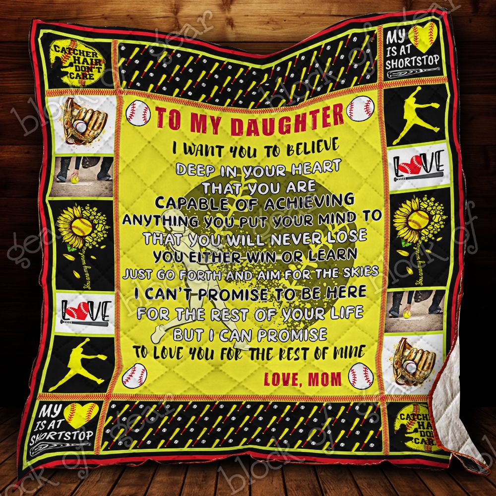 My Softball Daughter Quilt Nh41 Dhc11123603Dd