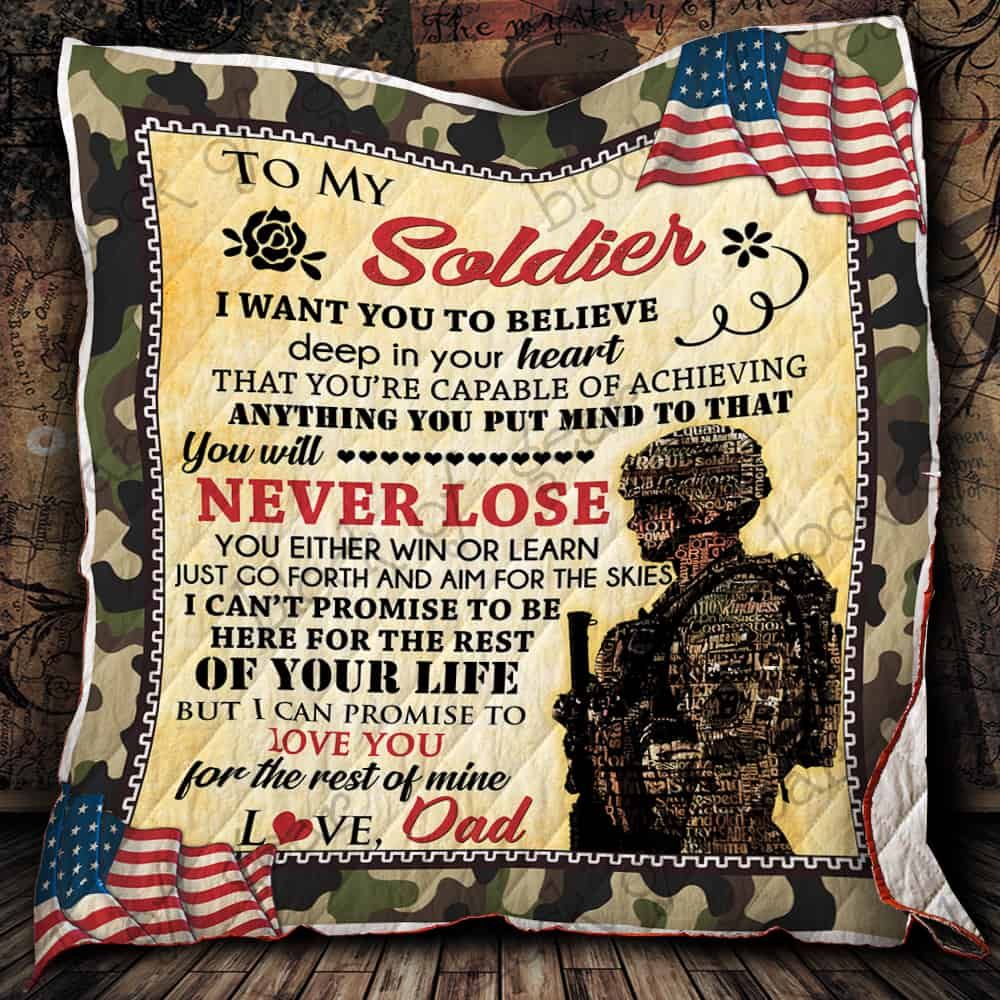 My Soldier I Love You From Dad Quilt P436Sd2 Dhc11121522Dd