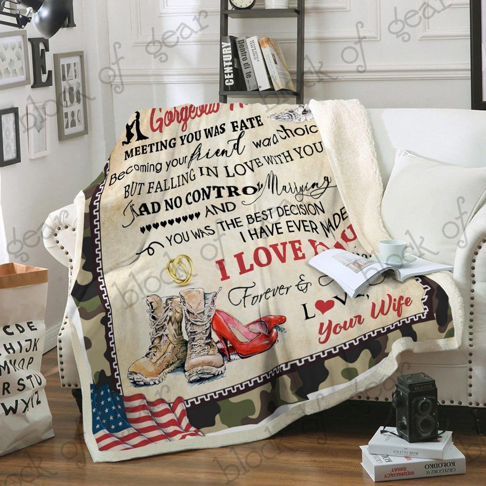 My Soldier My Husband Sherpa Fleece Blanket