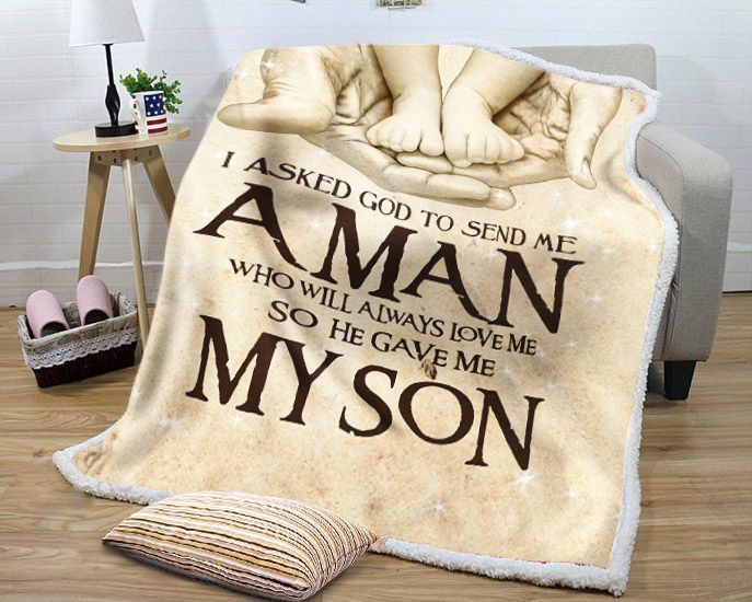 My Son A Man Who Will Always Love Me Sherpa Fleece Blanket