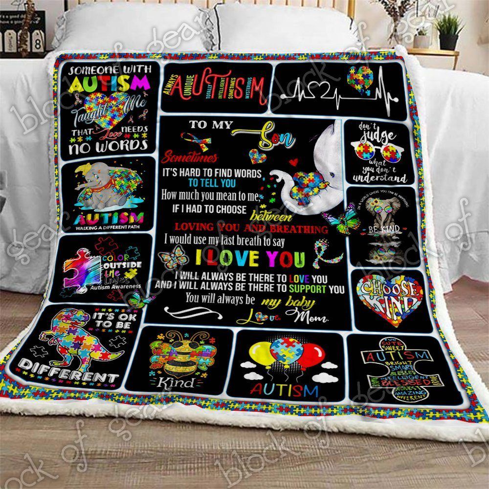 My Son Autism Sherpa Fleece Blanket