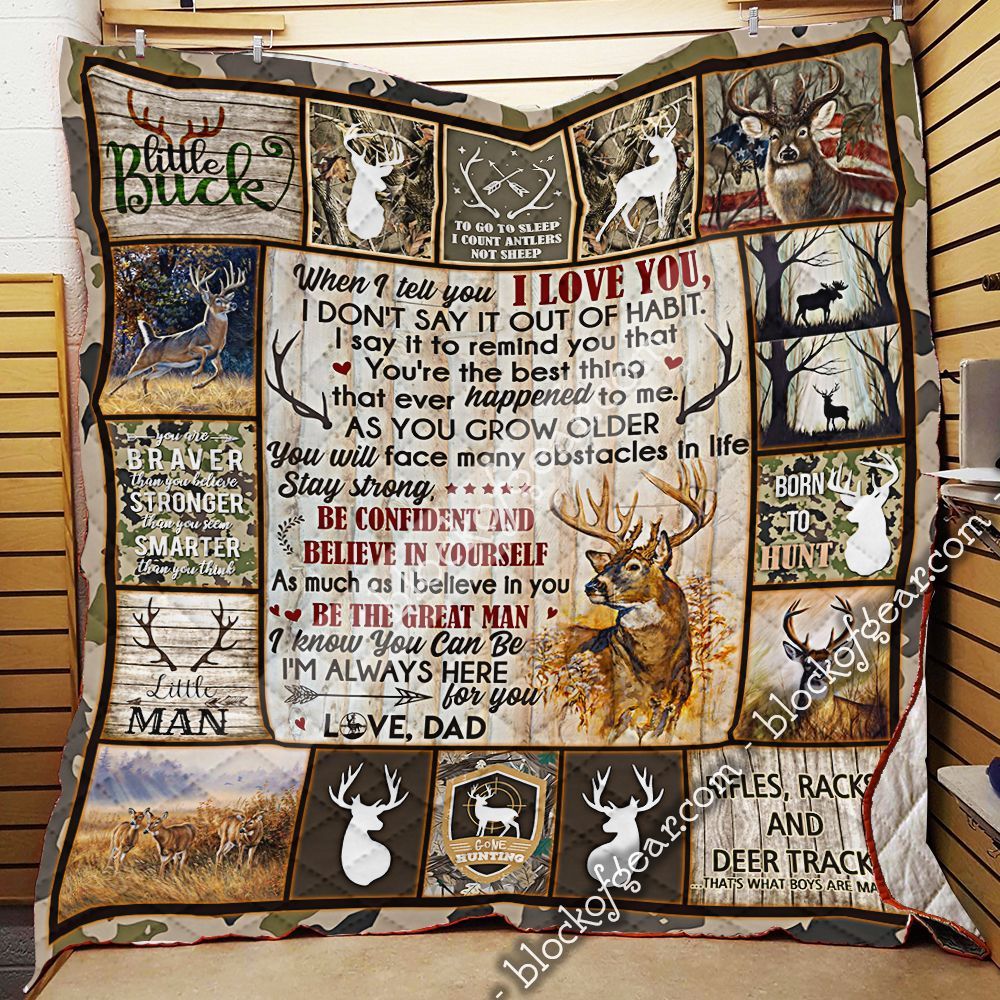 My Son Be Brave Litlle Man Love Dad Hunting GS-CL-LD3012 Quilt Blanket