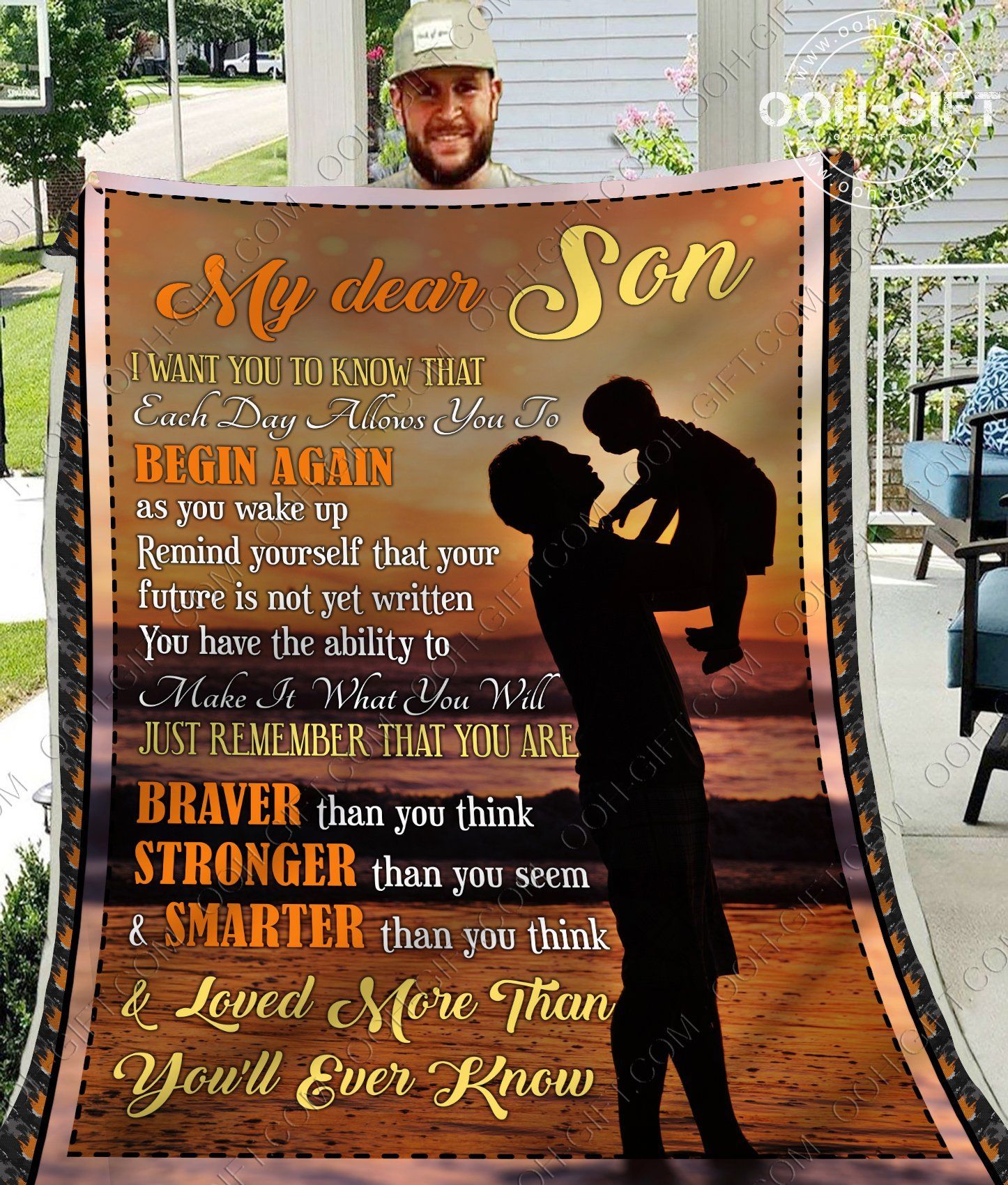 My Son Dad Sherpa Fleece Blanket