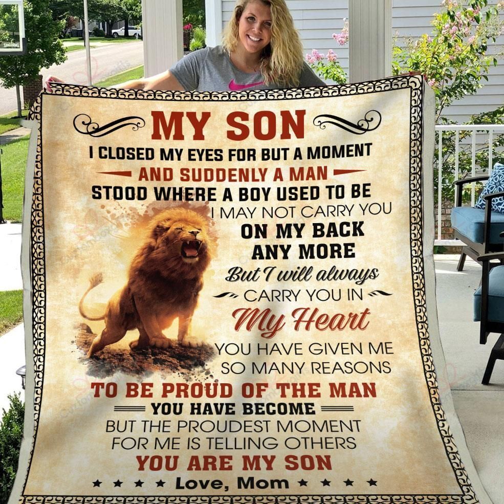 My Son I’ll Always Carry You In My Heart Love From Mom Sherpa Fleece Blanket