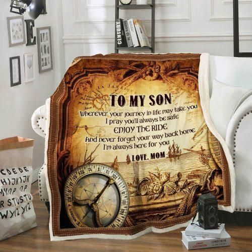 My Son I’m Always Here For You Mom Sofa Fleece Blanket