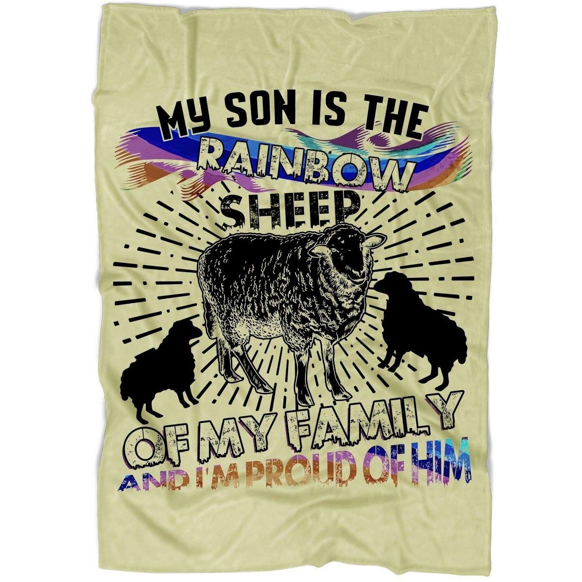 My Son Is The Rainbow Sheep Sherpa Fleece Blanket