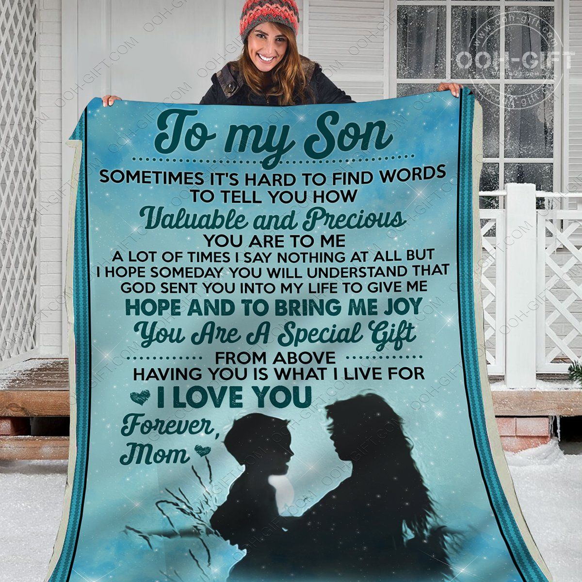My Son Mom Sherpa Fleece Blanket
