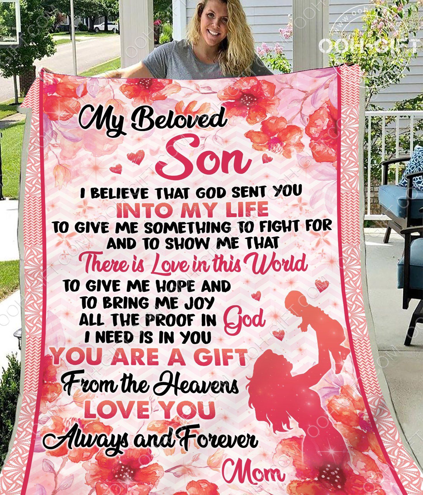 My Son Mom Sherpa Fleece Blanket