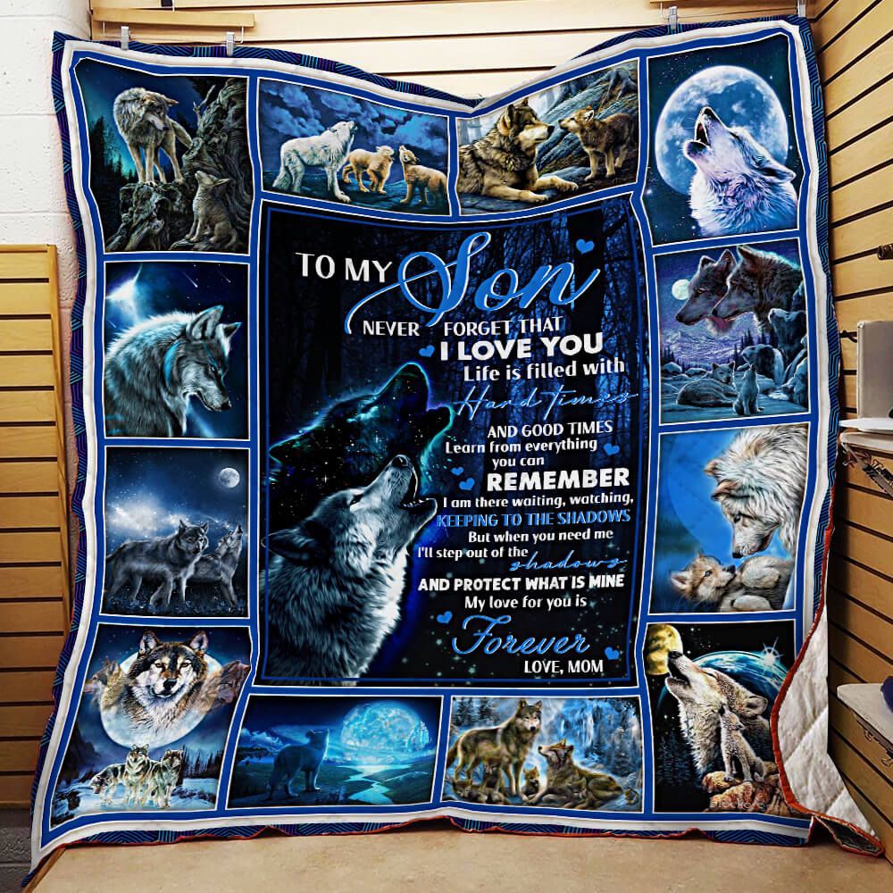 My Son My love For You Is Forever Love Mom Wolf GS-CL-LD2506 Quilt Blanket