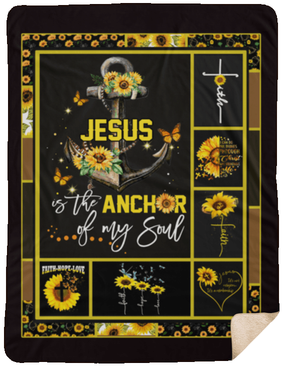 My Soul Sunflower Sherpa Fleece Blanket