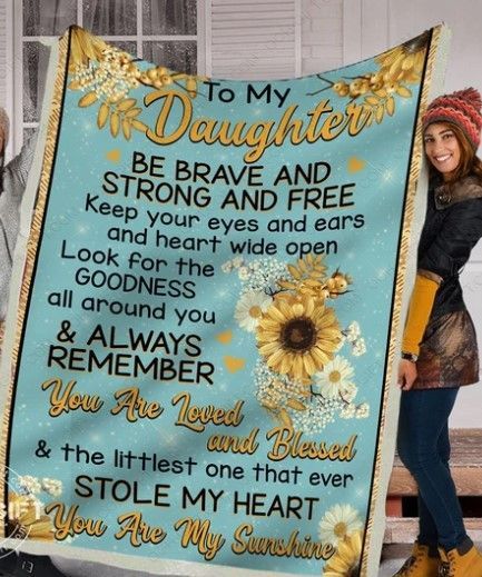 My Sunshine Daughter Sherpa Fleece Blanket
