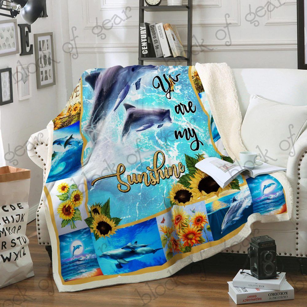 My Sunshine Dolphin Sherpa Fleece Blanket
