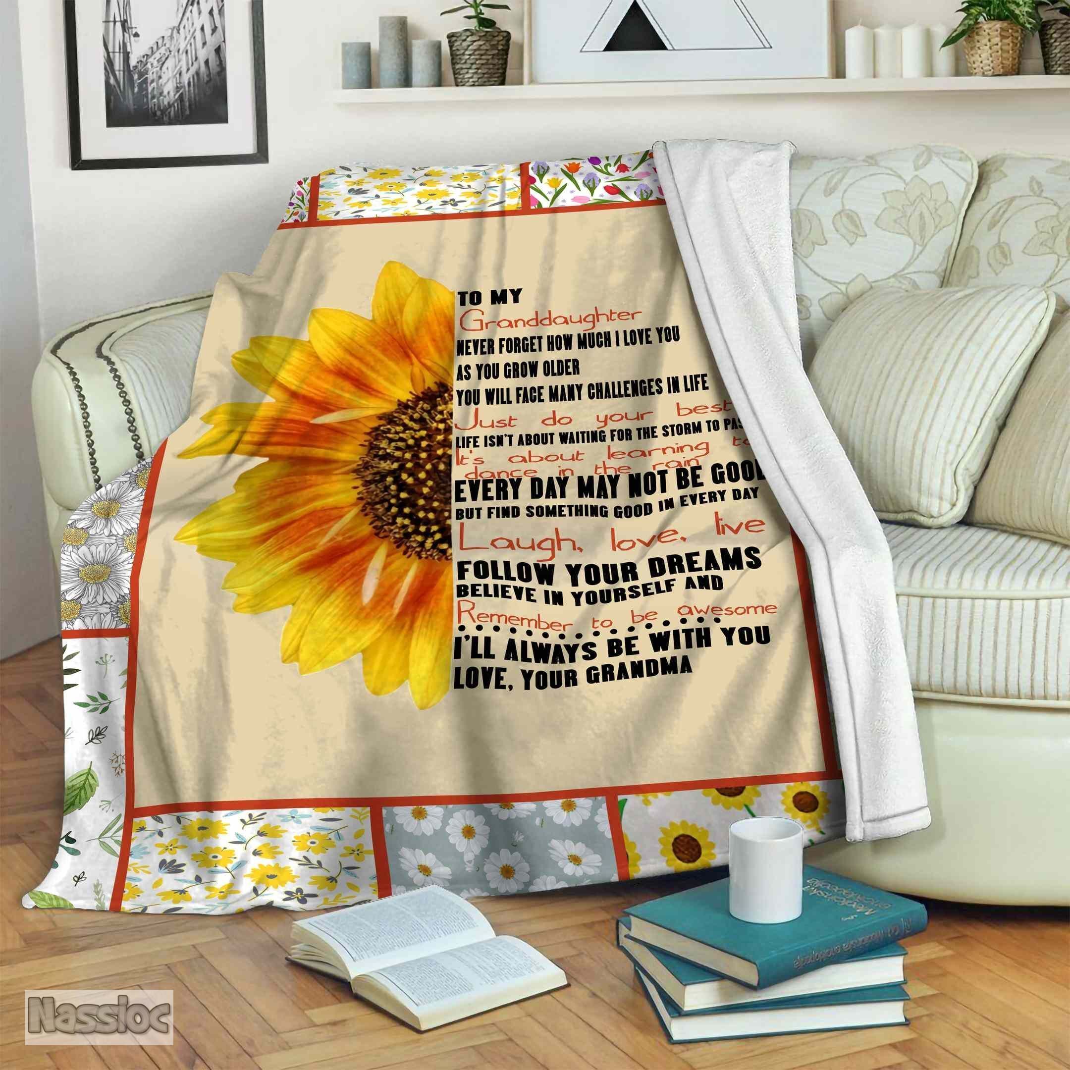 My Sunshine Granddaughter Fleece Blanket