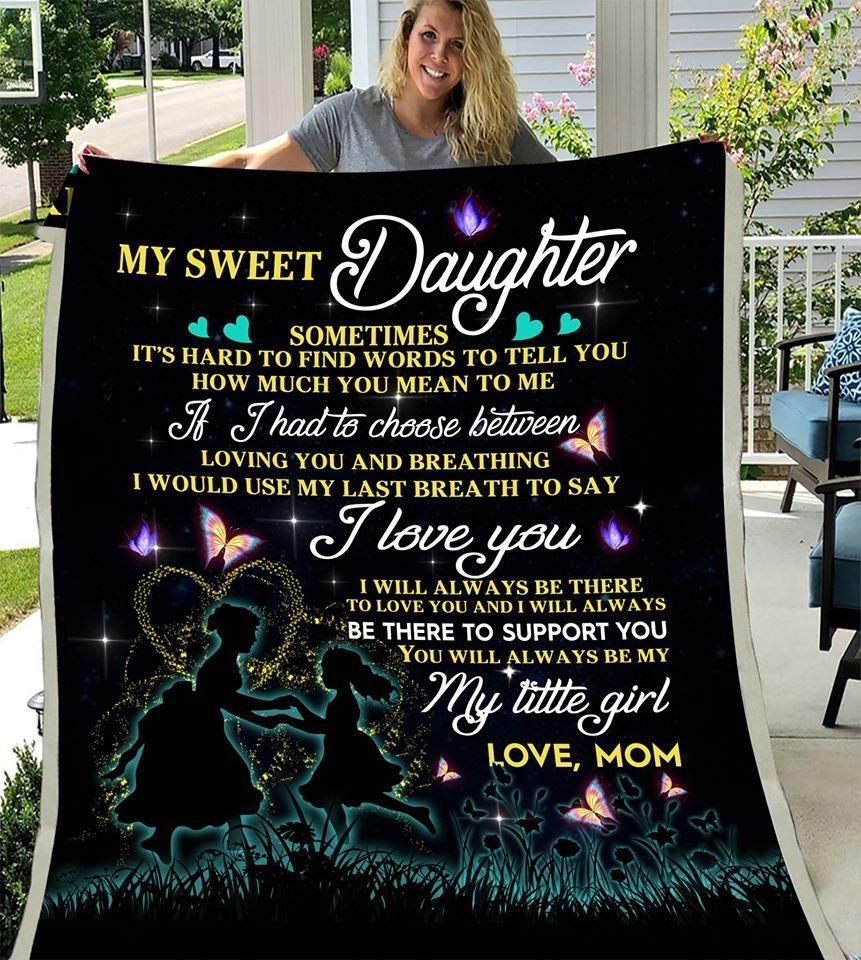 My Sweet Daughter Wishes You All The Best Printed Fleece Blanket