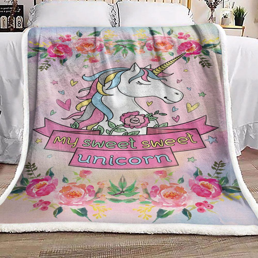 My Sweet Unicorn Sherpa Fleece Blanket