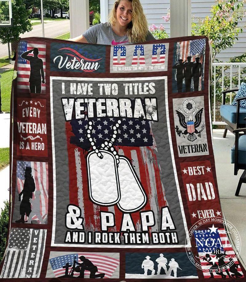 My Veteran Dad Will Preotect Me Fleece Blanket