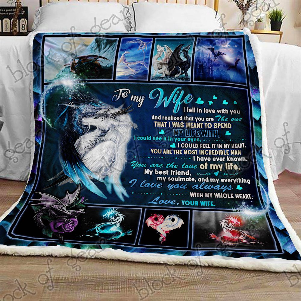 My Wife Dragon Sherpa Fleece Blanket