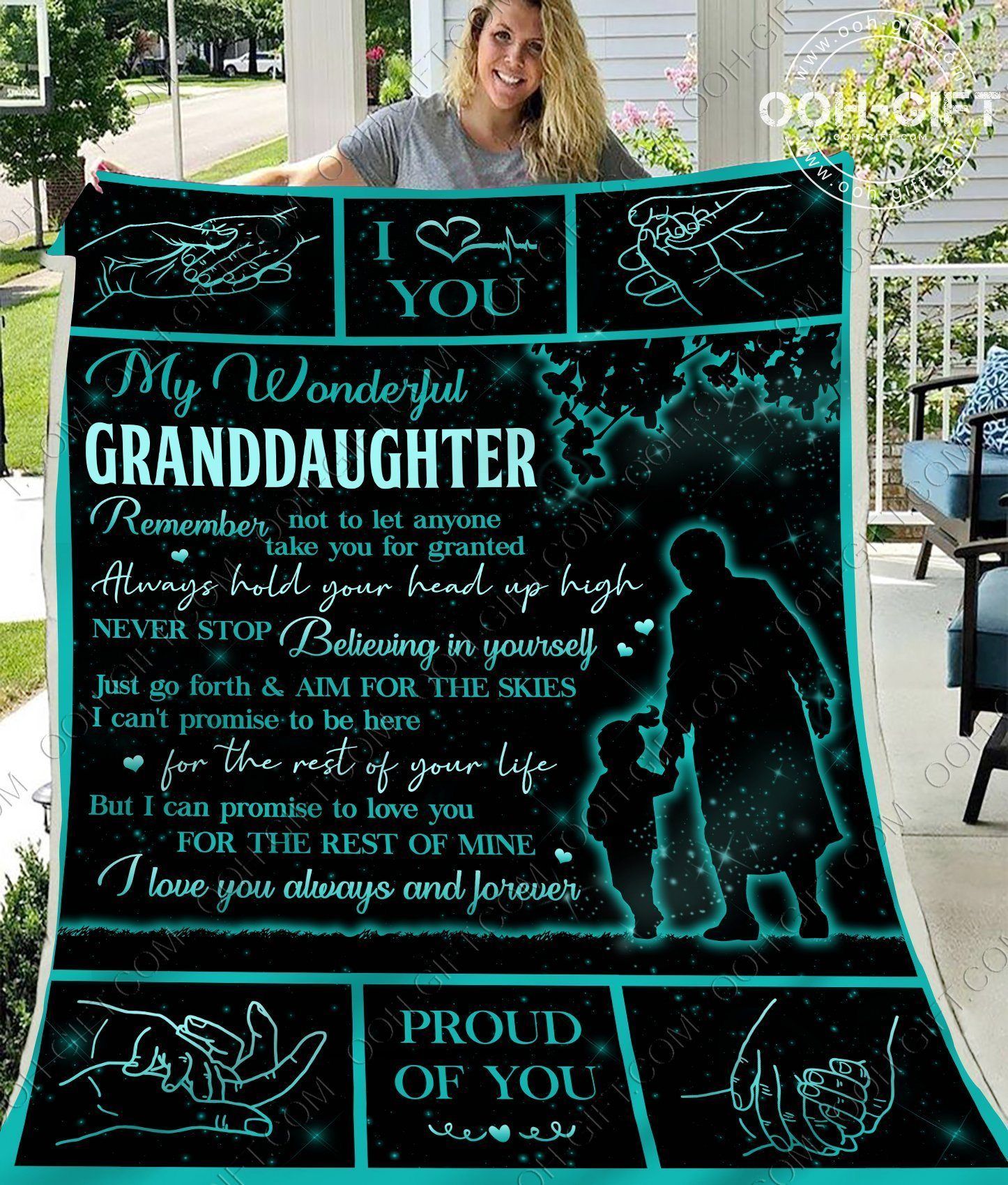 My Wonderful Granddaughter Sherpa Fleece Blanket