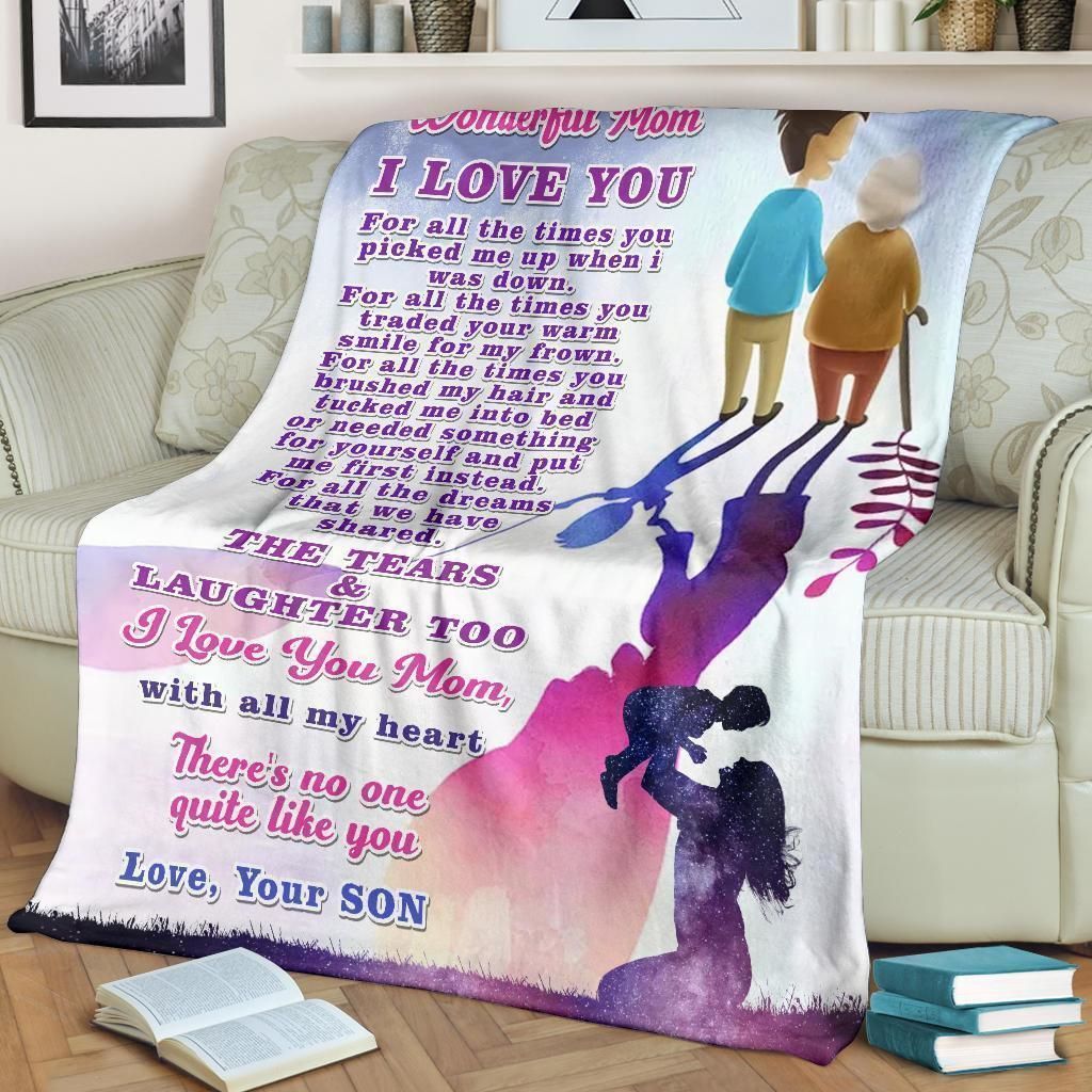 My Wonderful Mom I Love You Fleece Blanket