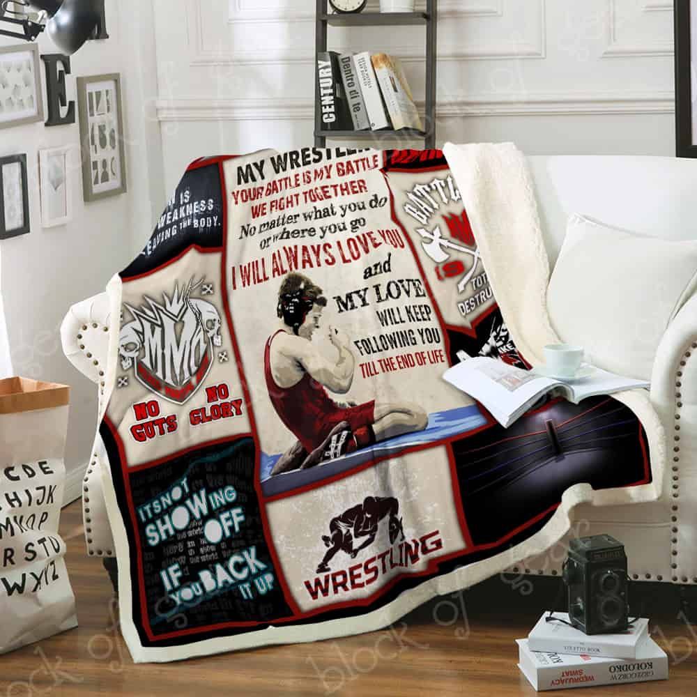 My Wrestler Your battle is my battle Fleece Blanket