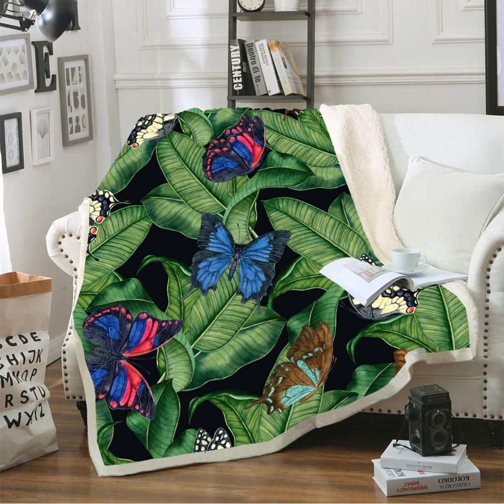 Mysterious Butterfly Sherpa Fleece Blanket