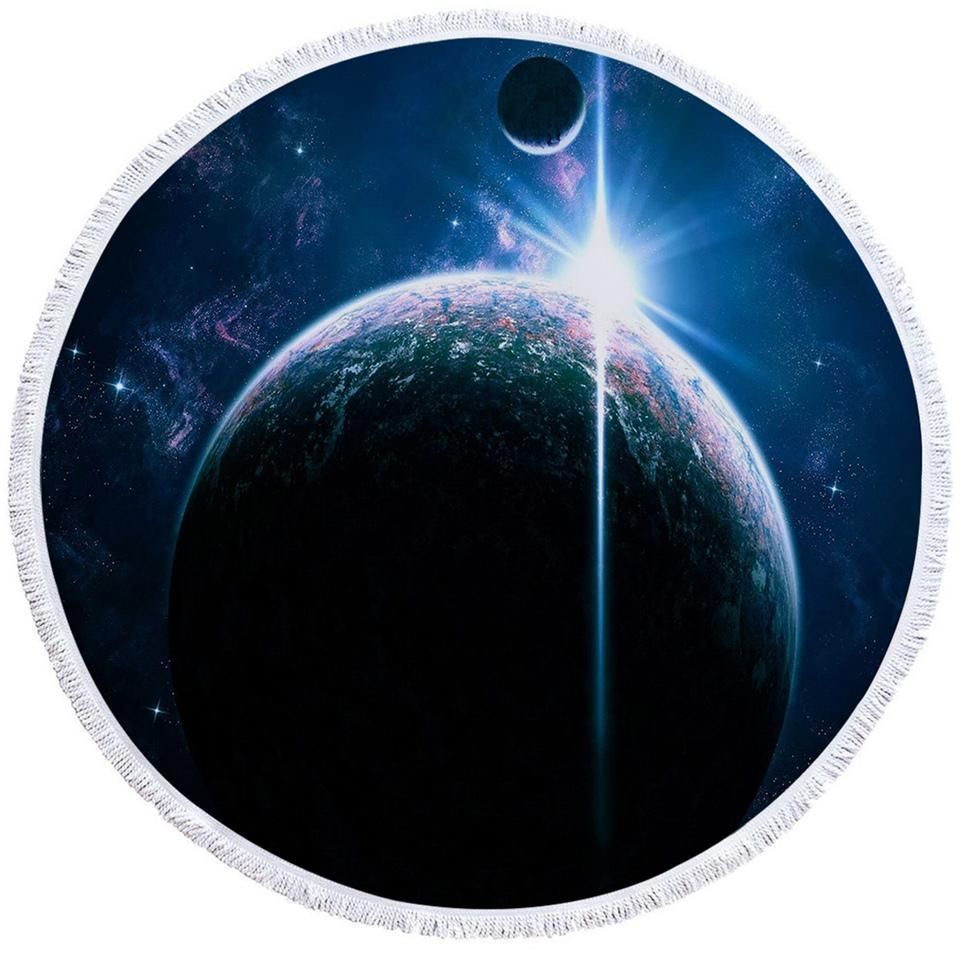 Mysterious Planet Sight Round Beach Towel