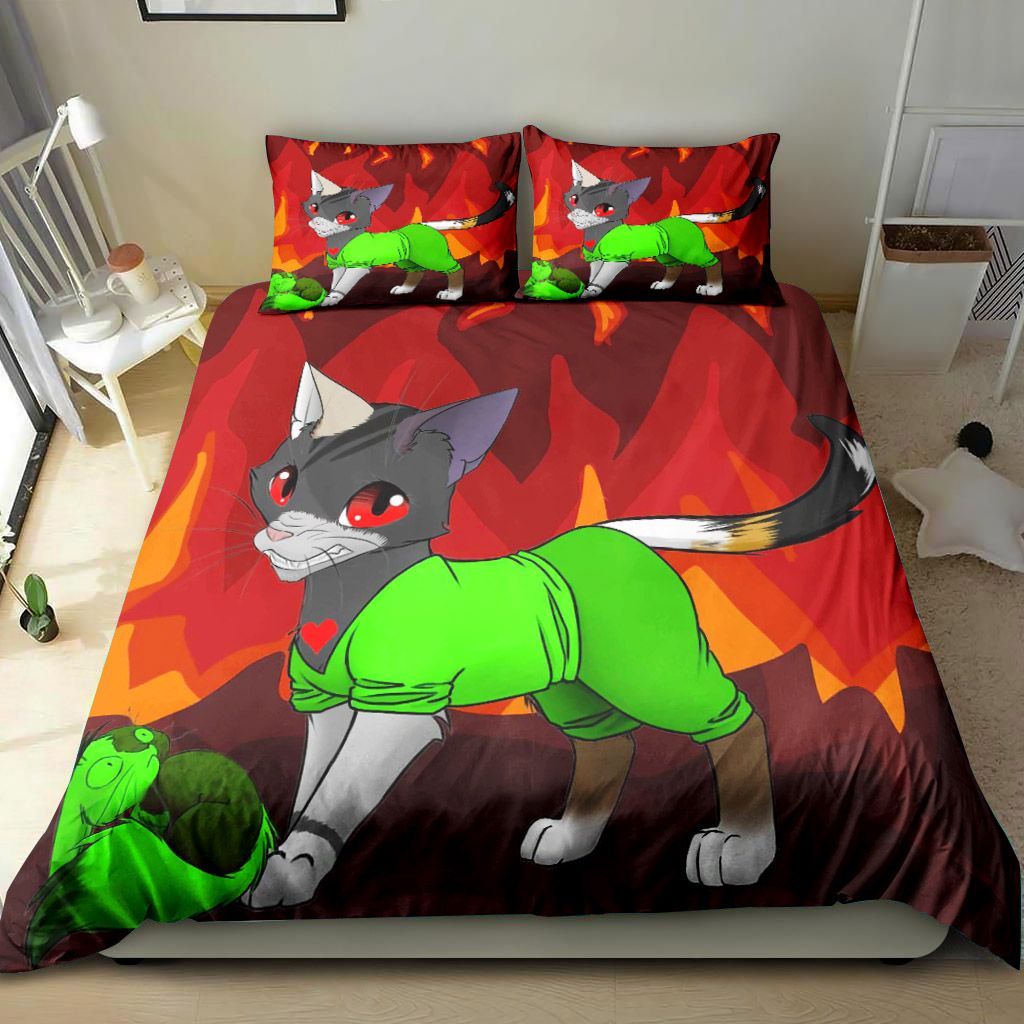 Mystery Cat With Friend Bedding Set