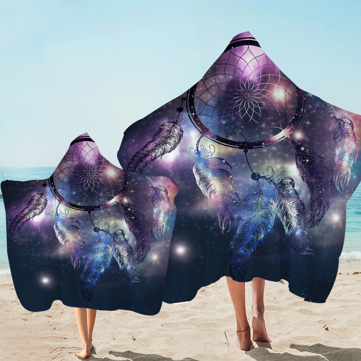 Mystery Dreamcatcher Space Printed Hooded Towel