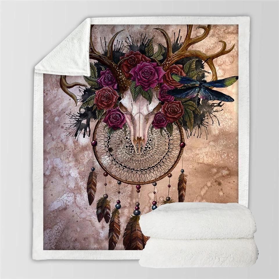 Mystery Skull Sherpa Fleece Blanket