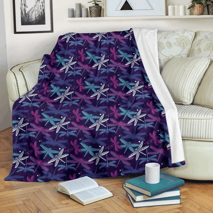 Mystic Dragonfly Sherpa Fleece Blanket