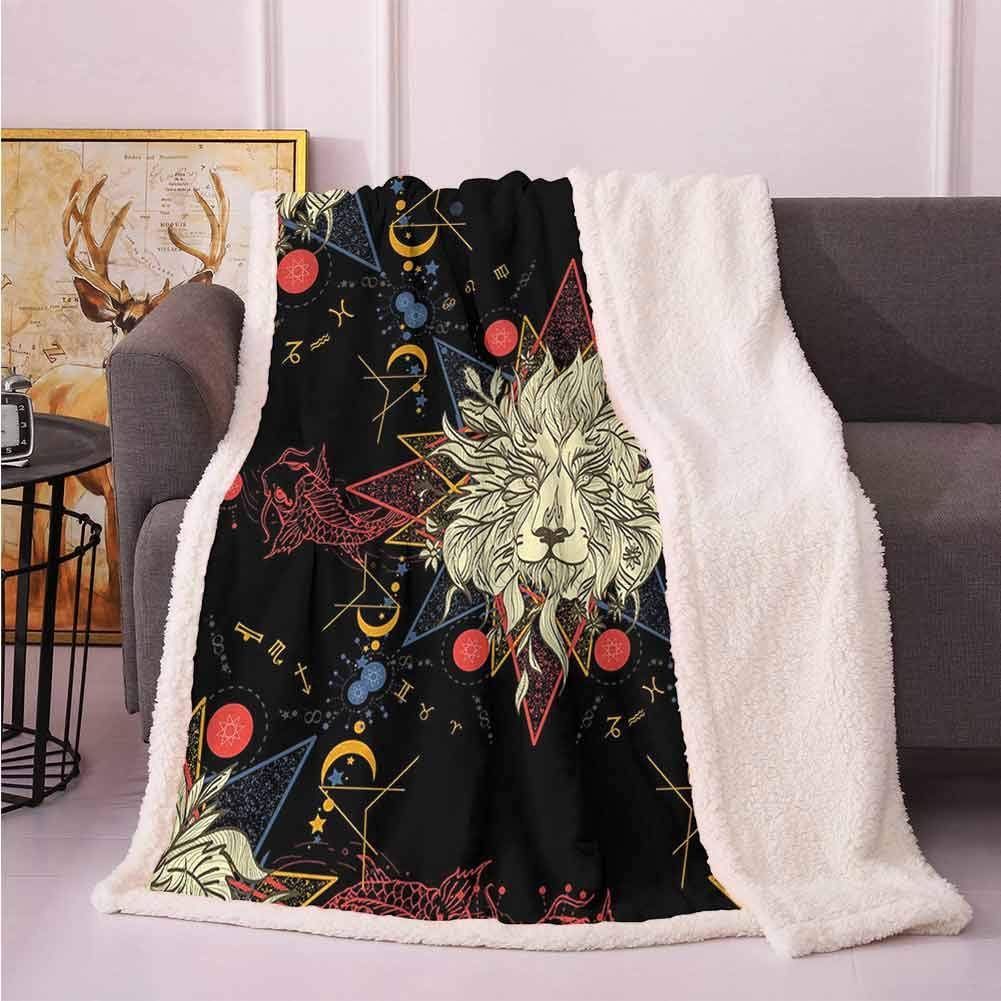 Mystic Lion Sherpa Fleece Blanket