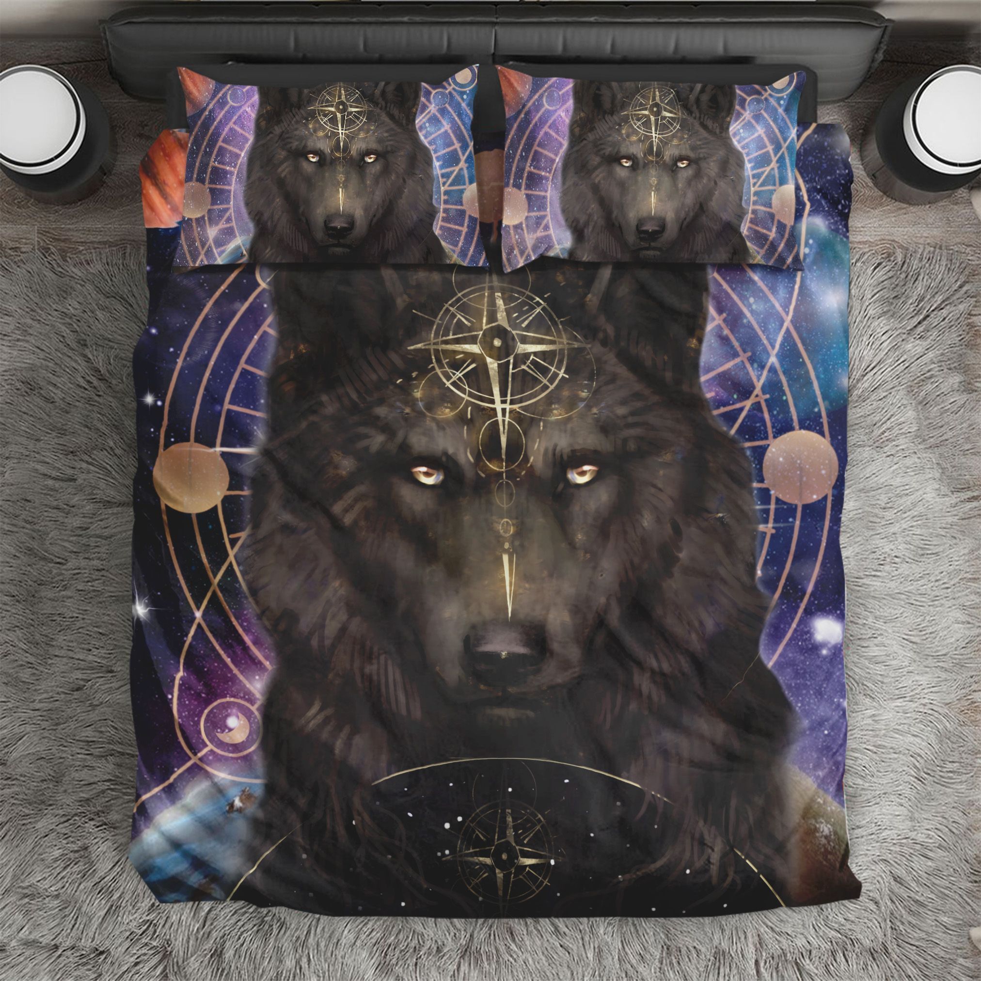 Mystic Wolf Galaxy Bedding Set