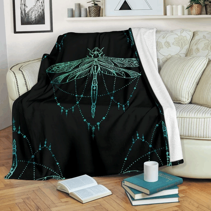 Mystical Dragonfly Sherpa Fleece Blanket