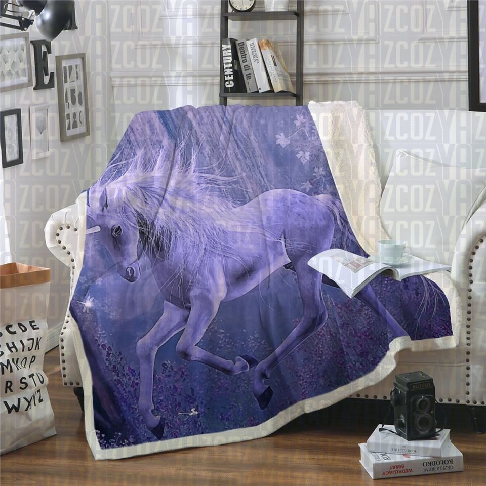 Mystical Unicorn Sherpa Fleece Blanket