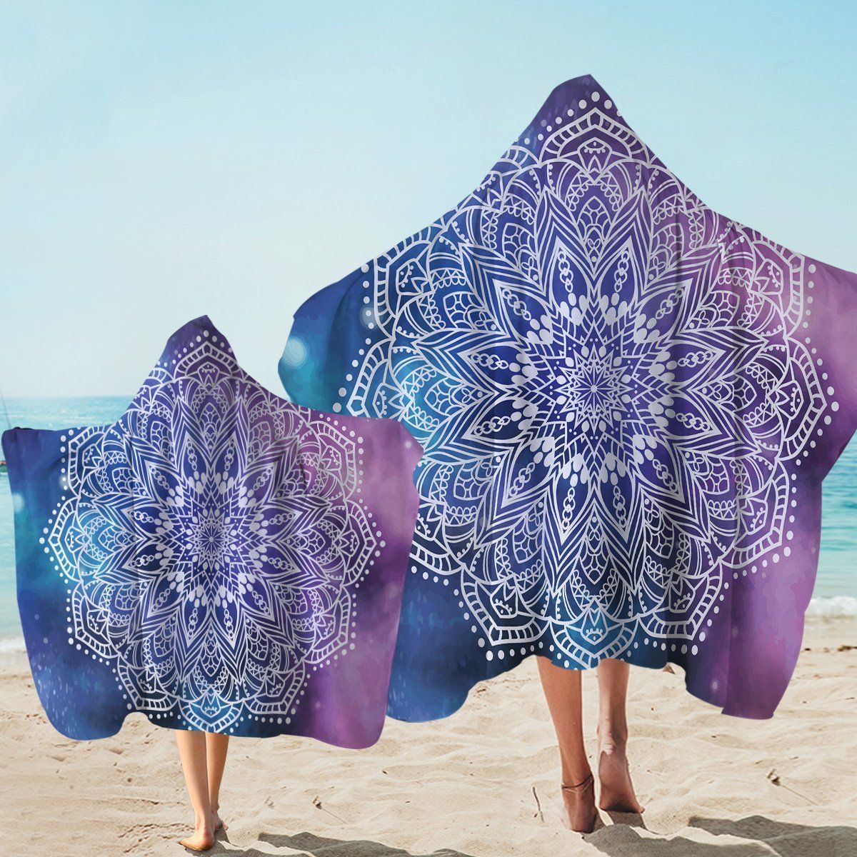 Mystique Mandala Motif Printed Hooded Towel