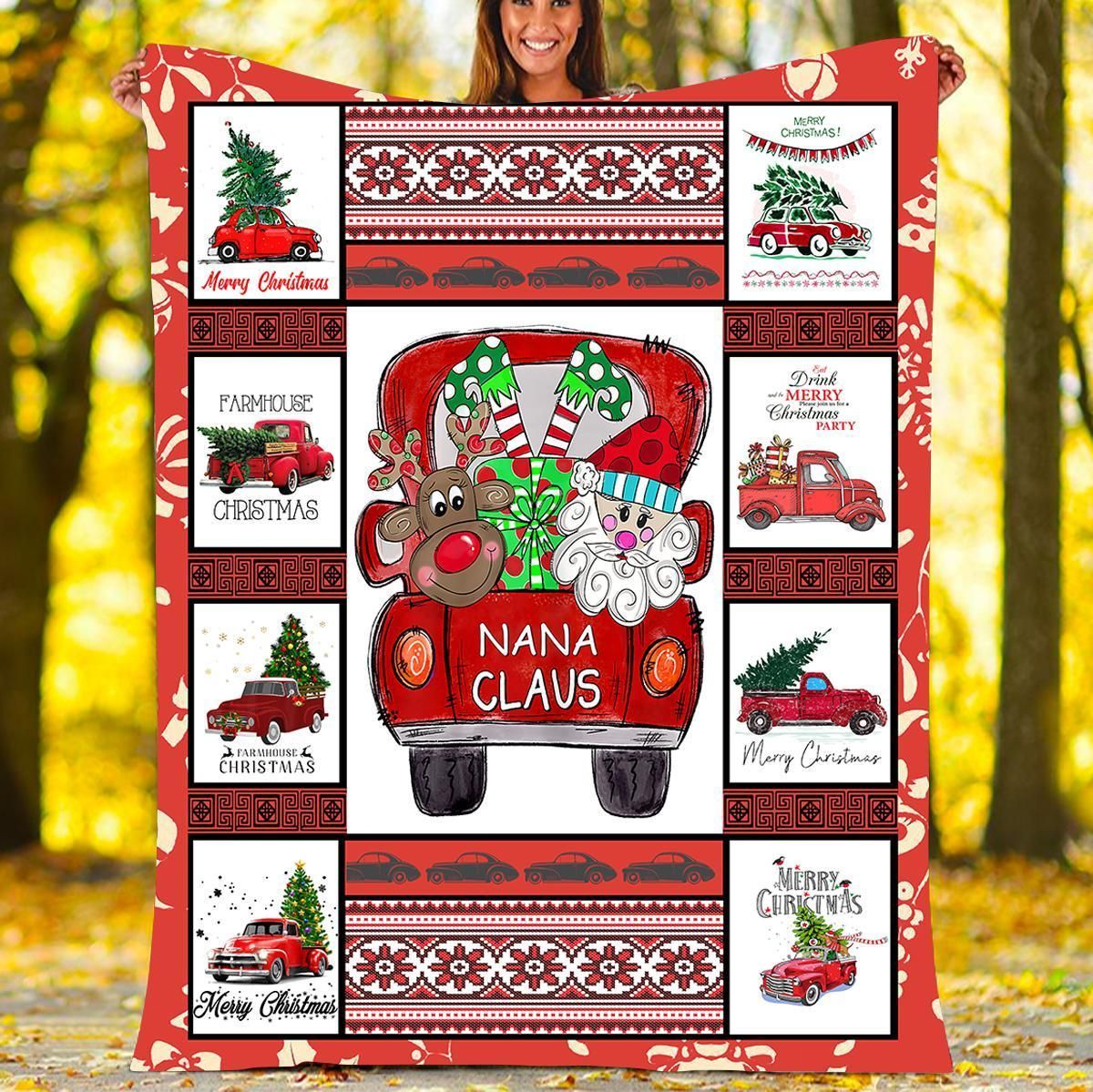 Nana Claus Christmas Sherpa Fleece Blanket