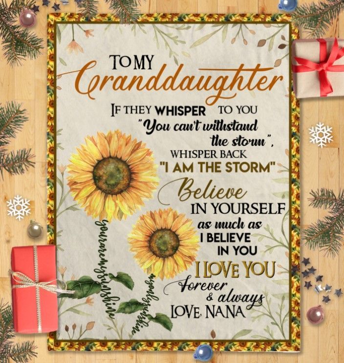 Nana To Granddaughter Sherpa Fleece Blanket