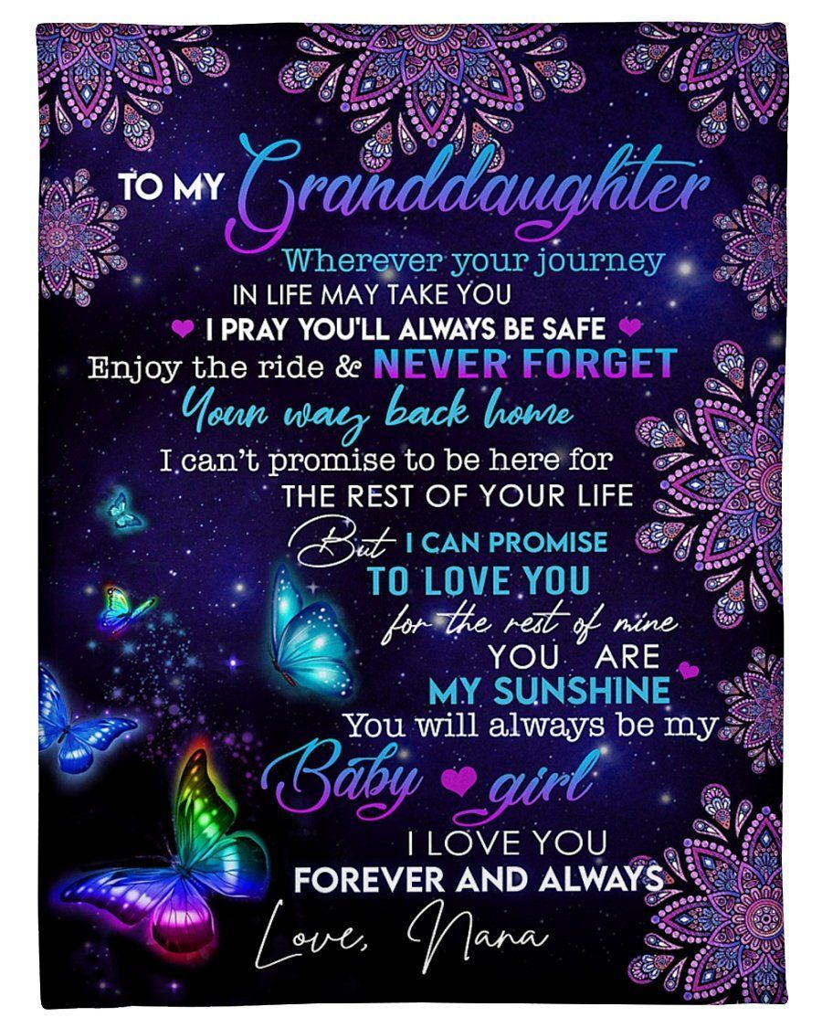 Nana To My Granddaughter Fleece Blanket Enjoy The Ride Fleece Blanket