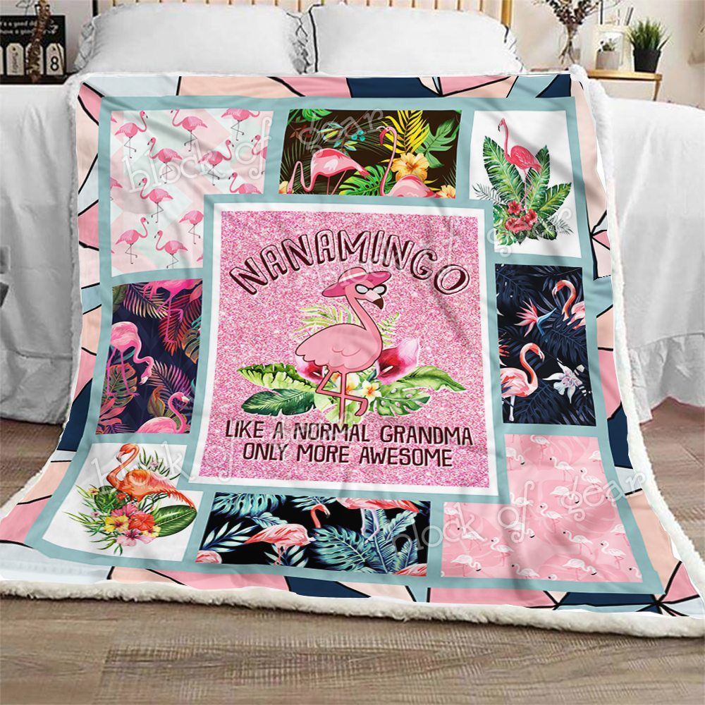 Nanamingo Flamingo Sherpa Fleece Blanket