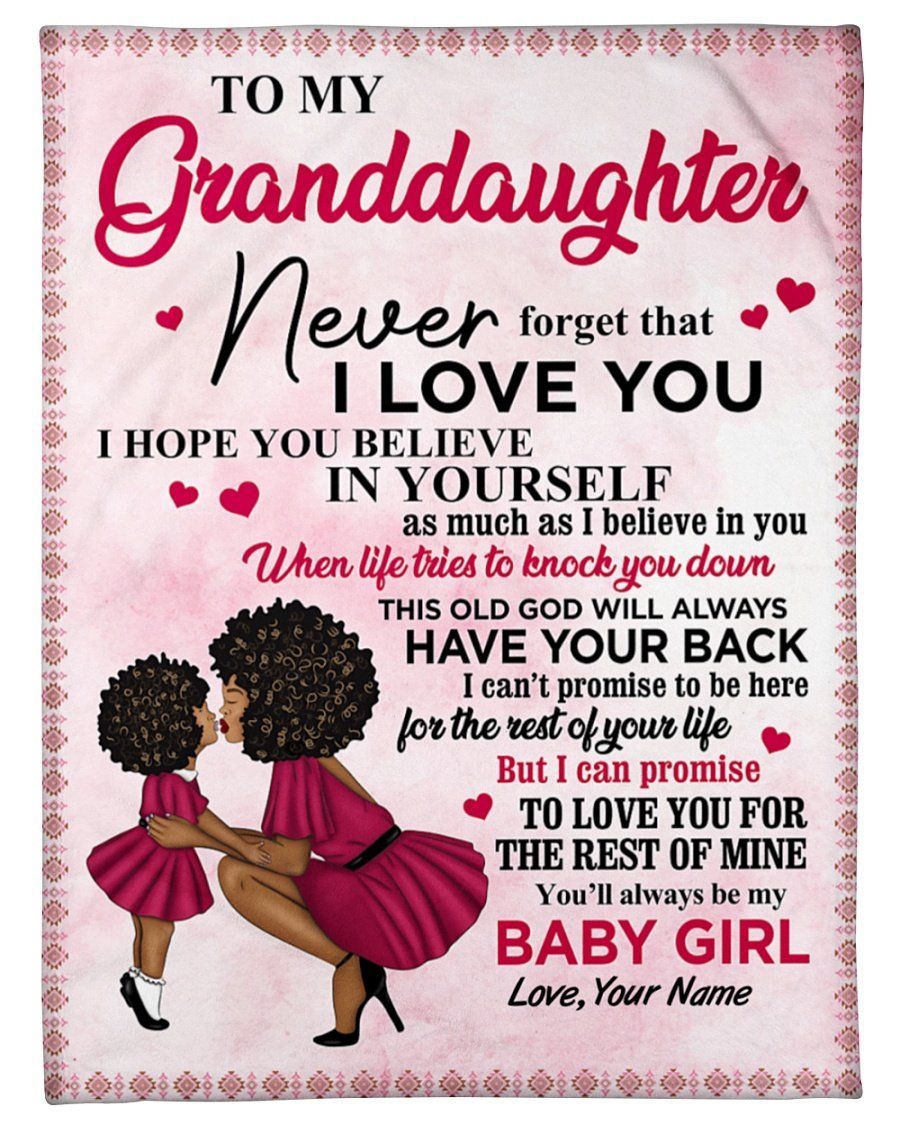 Nanie To My Granddaughter Fleece Blanket Believe In Youself Fleece Blanket