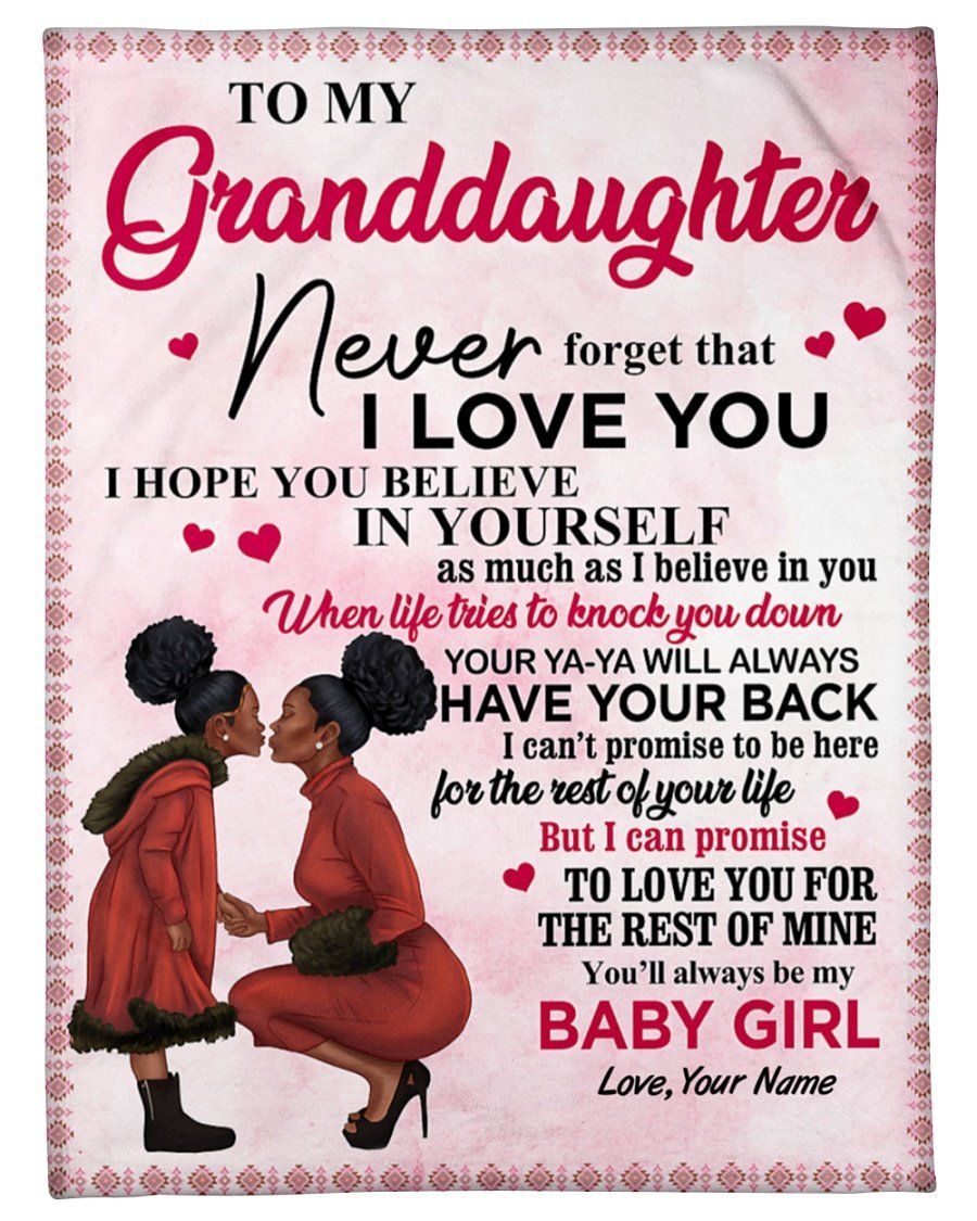 Nanie To My Granddaughter Fleece Blanket Never Forget I Love You Fleece Blanket