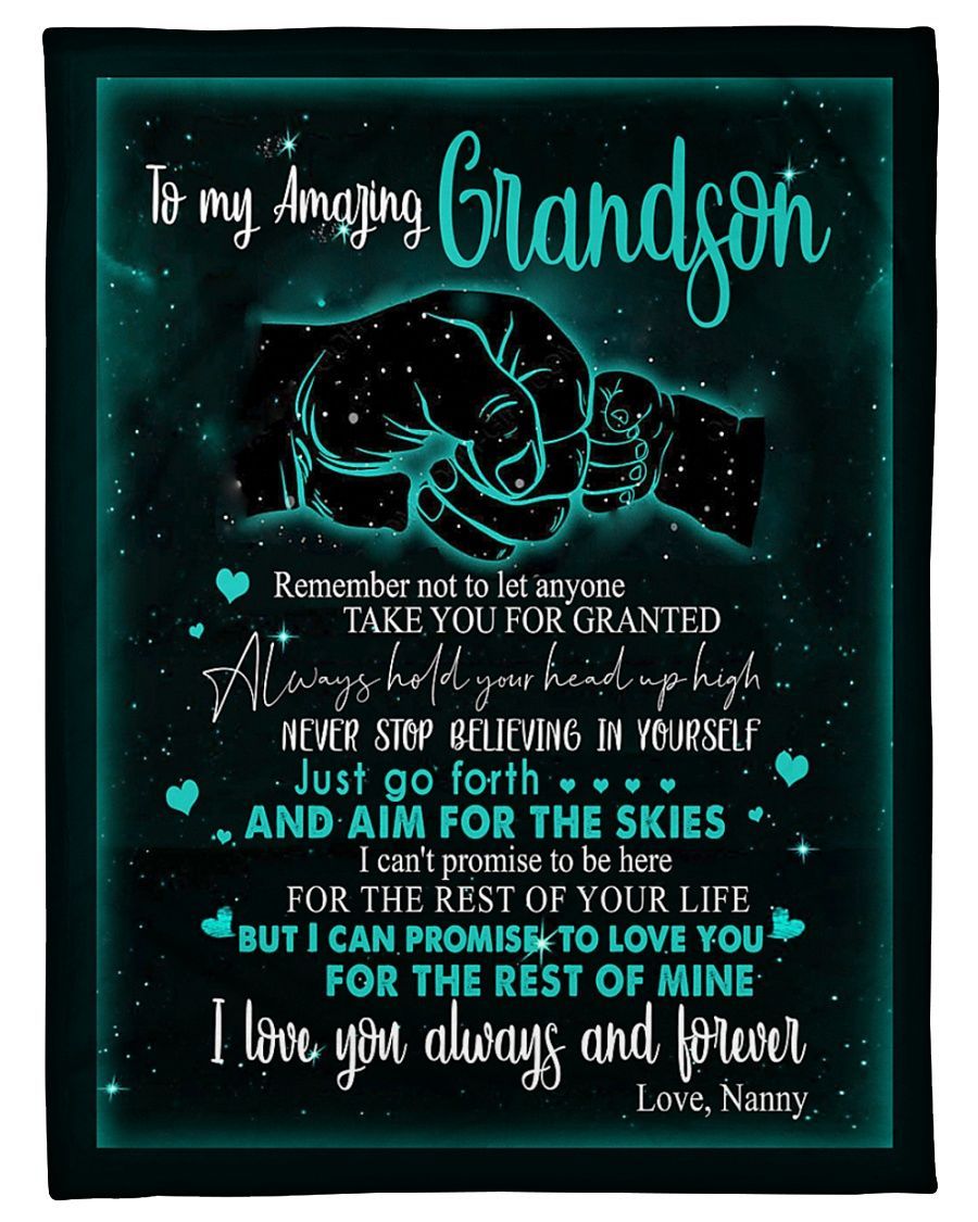 Nanny To Amazing Grandson Sherpa Fleece Blanket