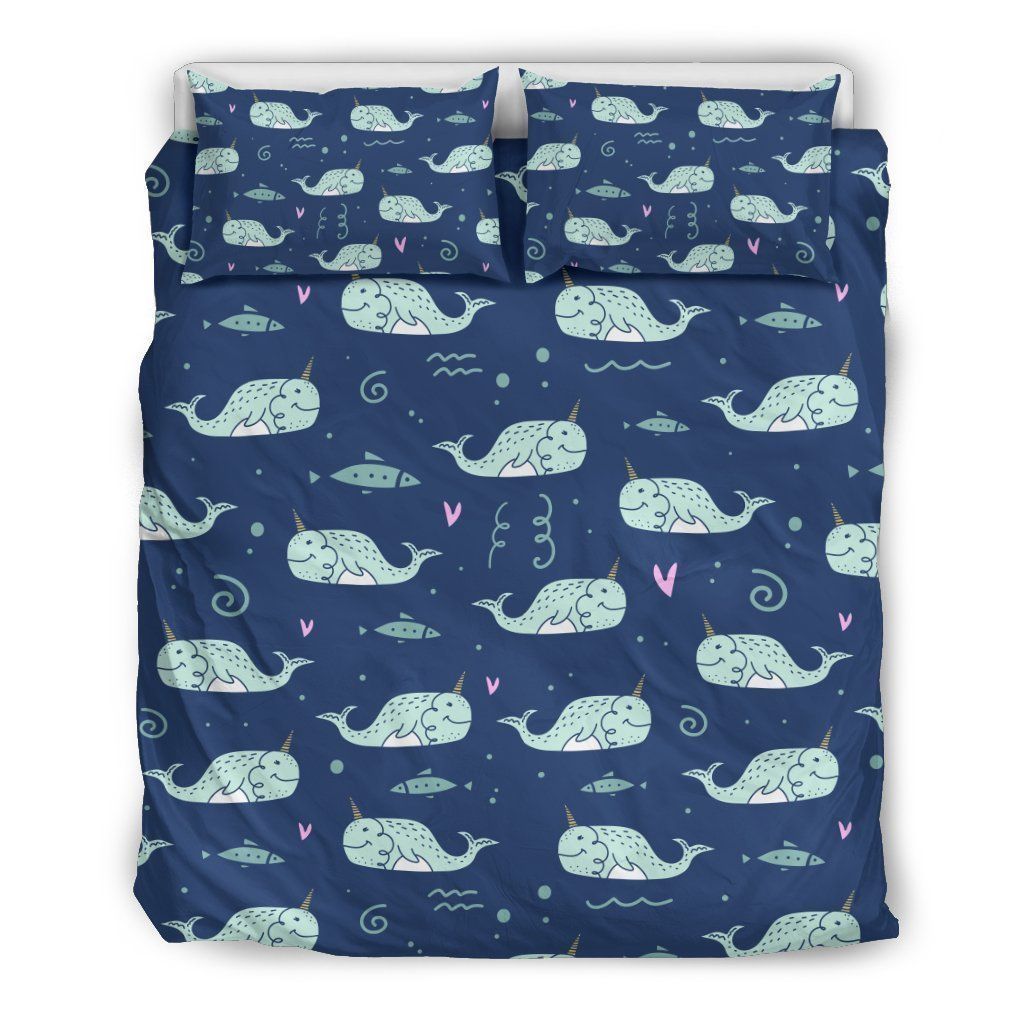 Narwhal Design Print Bedding Set
